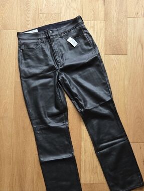 Gap Women's Black Faux Leather Jeans - Classic Slim Fit